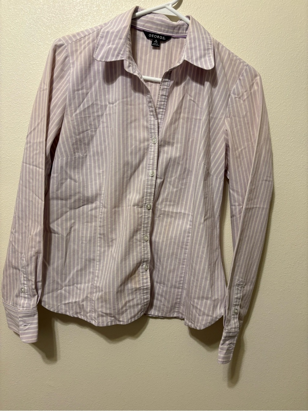George women’s Light lavender Stripe Button-Up Shirt
